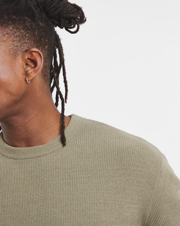 Olive Knitted Crew Neck Jumper