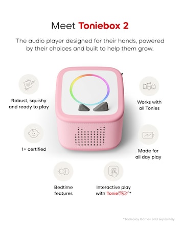 Tonies Toniebox 2 Starter Set with Creative Tonie Rubie - Cloud Pink