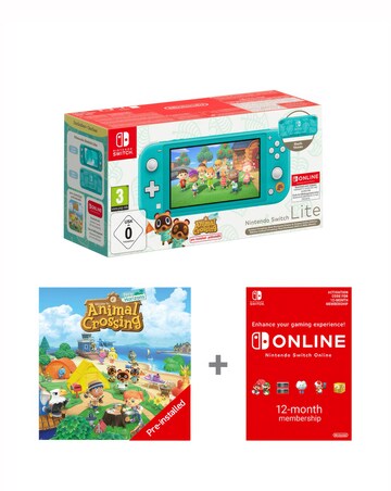 Nintendo Switch Turquoise Timmy & Tommy Edition & 12 Months Switch Online