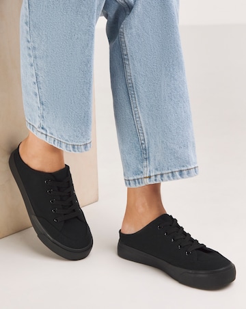 Ely Mule Canvas Trainers Wide E Fit