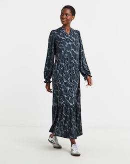 Soft Touch Long Sleeve Notch Neck Dress