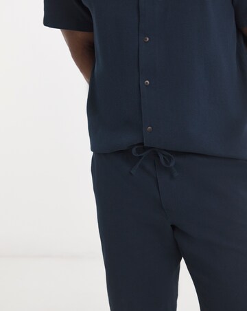 Jack & Jones Global Waffle Resort Shirt and Short Set - Navy