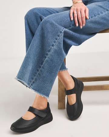 Rochelle Leather Bar Trainers - Wide Fit (E)