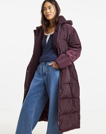 Wine Maxi Padded Coat