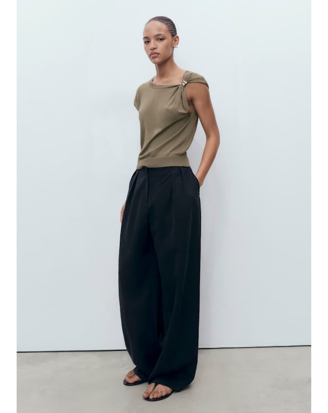 Mango Fine Knit Asymmetrical Sweater