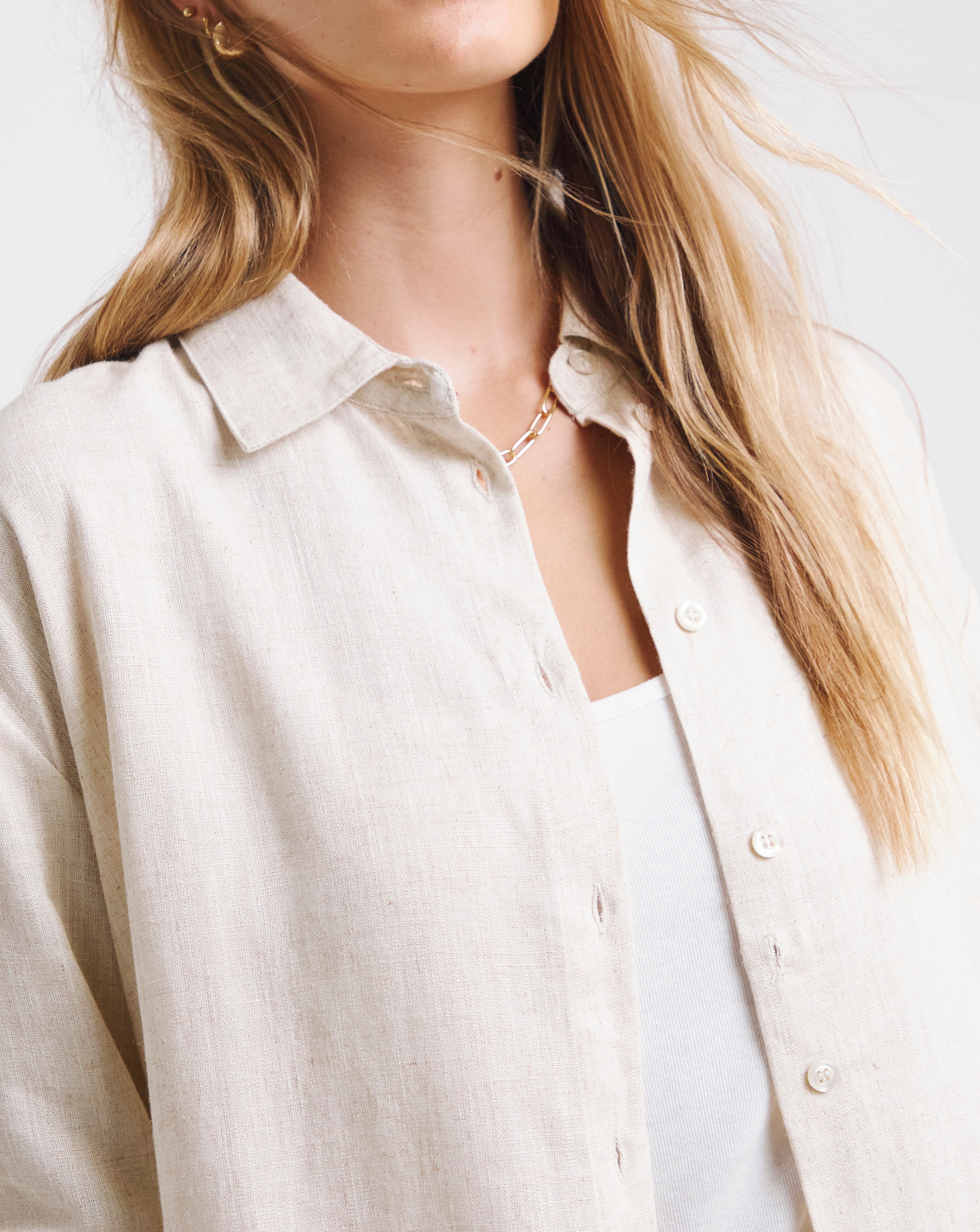 Simply Be Natural Linen Mix Shirt | JD Williams