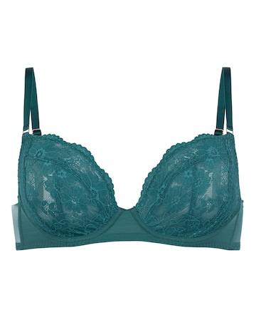 Dorina Curves Winona Lace Non-Pad Plunge Wired Bra Green