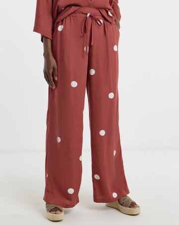 Linen Mix Wide Leg Trousers