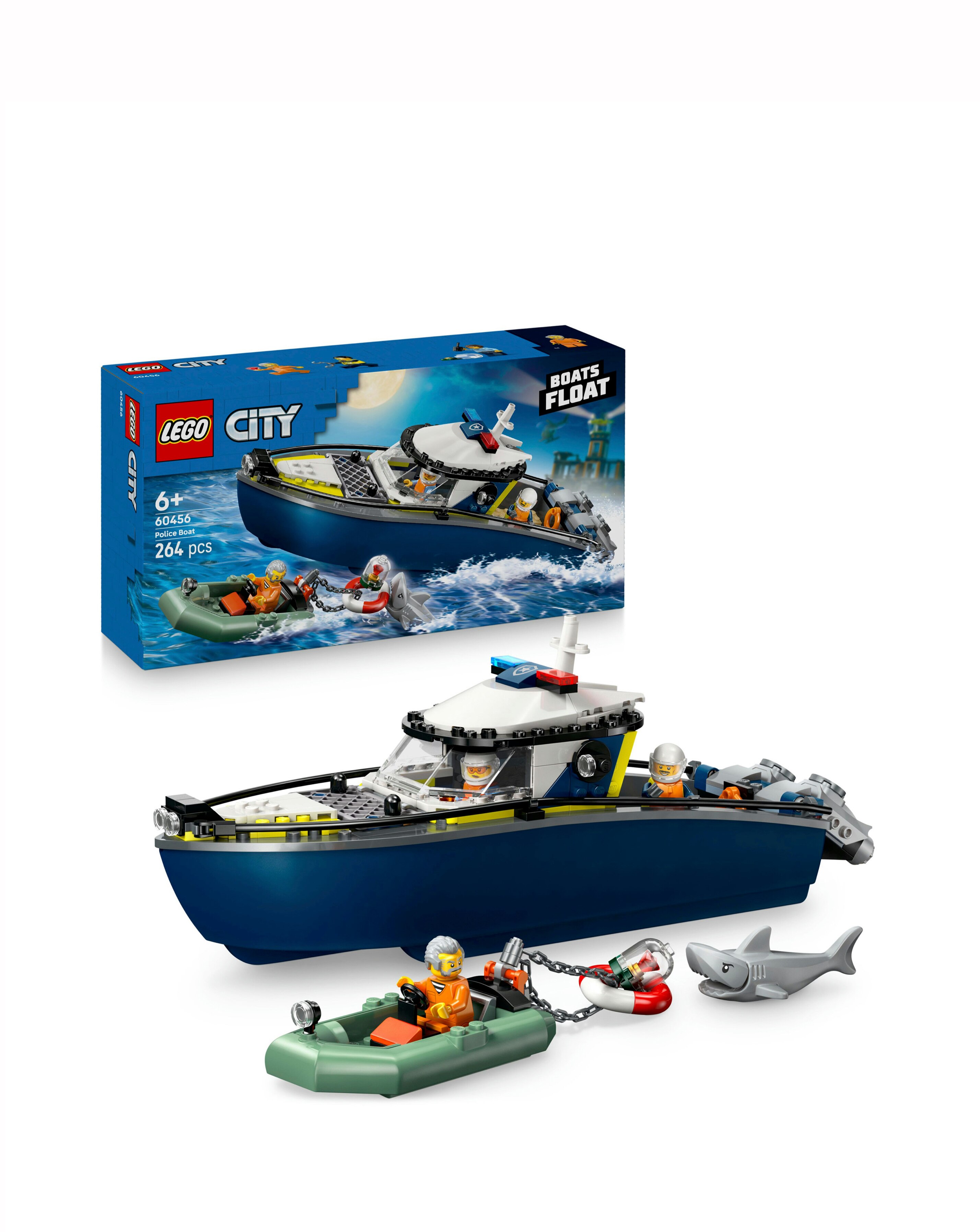LEGO City Police Boat Chase Toy Building Set 60456