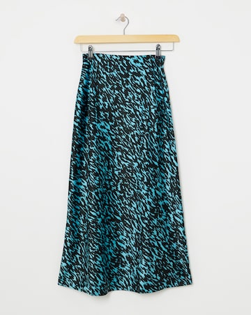 Printed Stretch Satin Slip Skirt