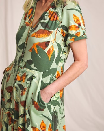 Julipa Shirred Shoulder Jersey Midi Dress