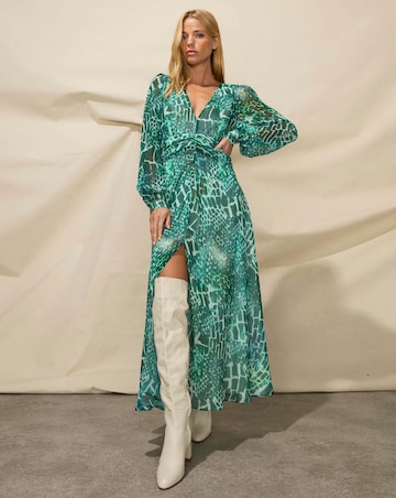 Ro&Zo Mix Animal Print Wrap Dress