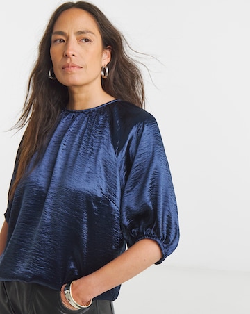 Satin Puff Sleeve Top