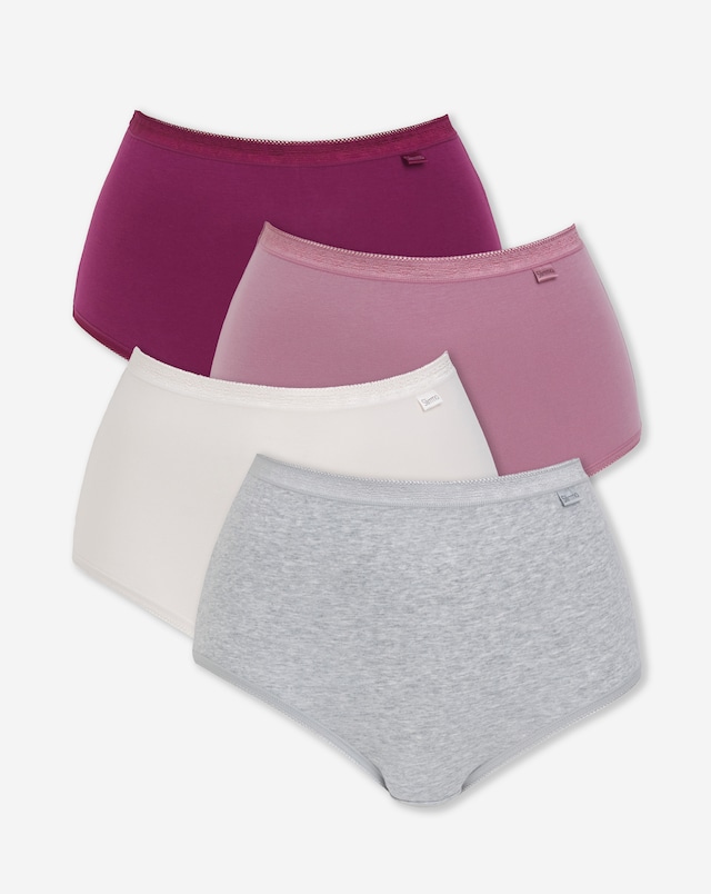 Slimma (4 Pack) Cotton Full Fit Knickers Grey Multi