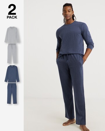 2 Pack Long Sleeve Open Hem PJs