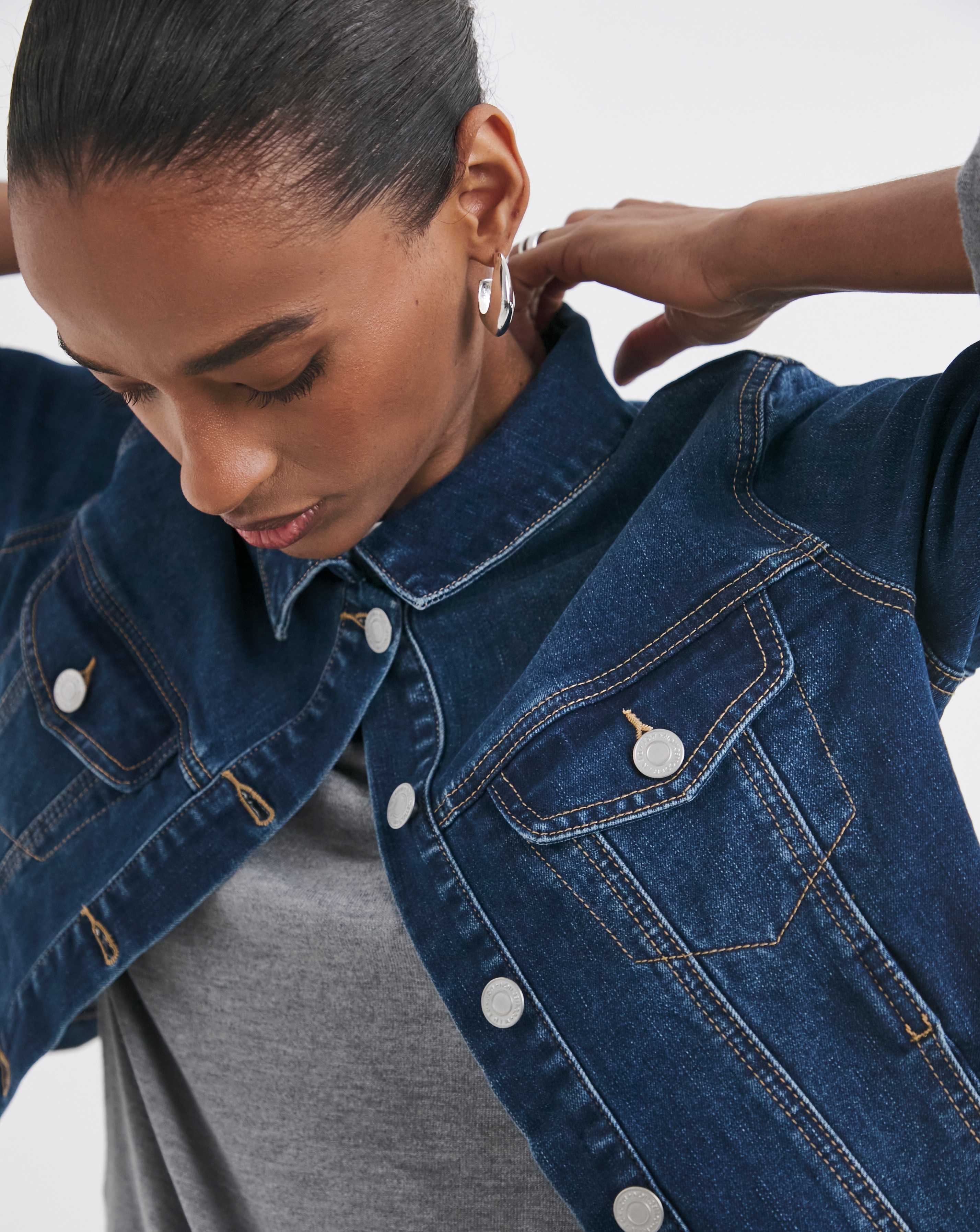 Mid Blue Ultimate Stretch Denim Jacket | JD Williams