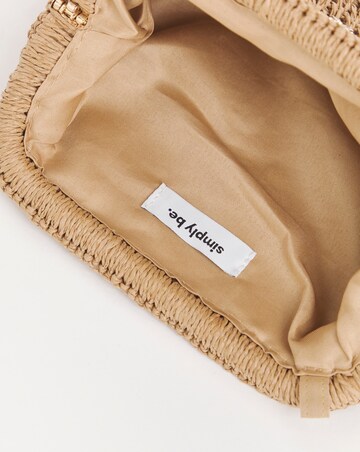 Raffia Star Studded Clutch Bag