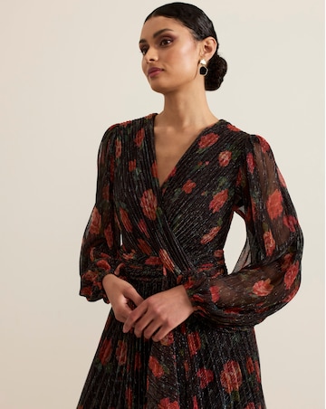 Phase Eight Kenzia Wrap Floral Shimmer Maxi Dress