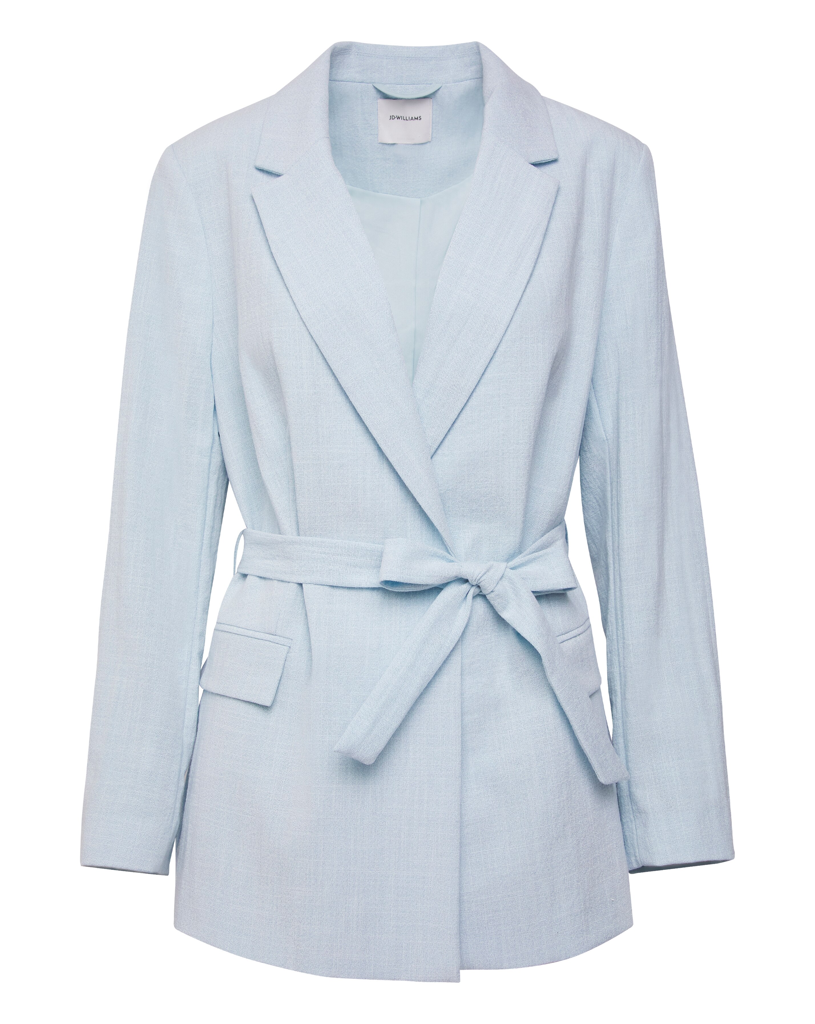 Sky Blue Tie Waist Blazer
