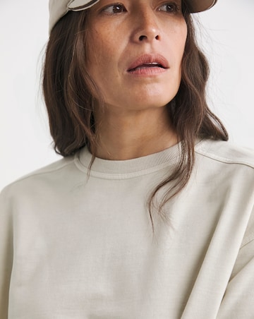 Warm Grey Seam Detail Longline Sweatshirt