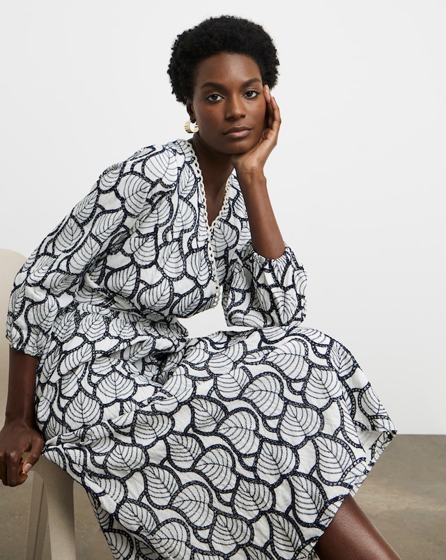 Joanna Hope Broiderie Leaf Dress