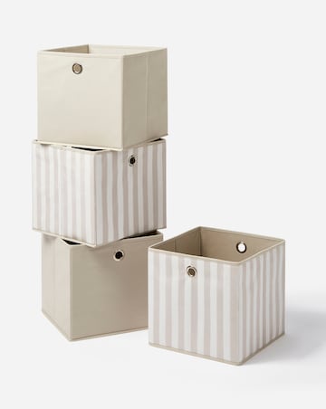 Julipa Striped Set of 4 Storage Cubes