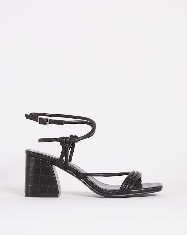 Tensey Strappy Ankle Block Heeled Sandals - Extra Wide Fit (EEE)
