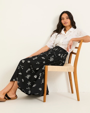 FatFace Pip Embroidered Midi Skirt