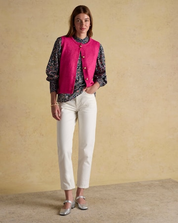 Joules Silvia Frill Neck Smocked Blouse