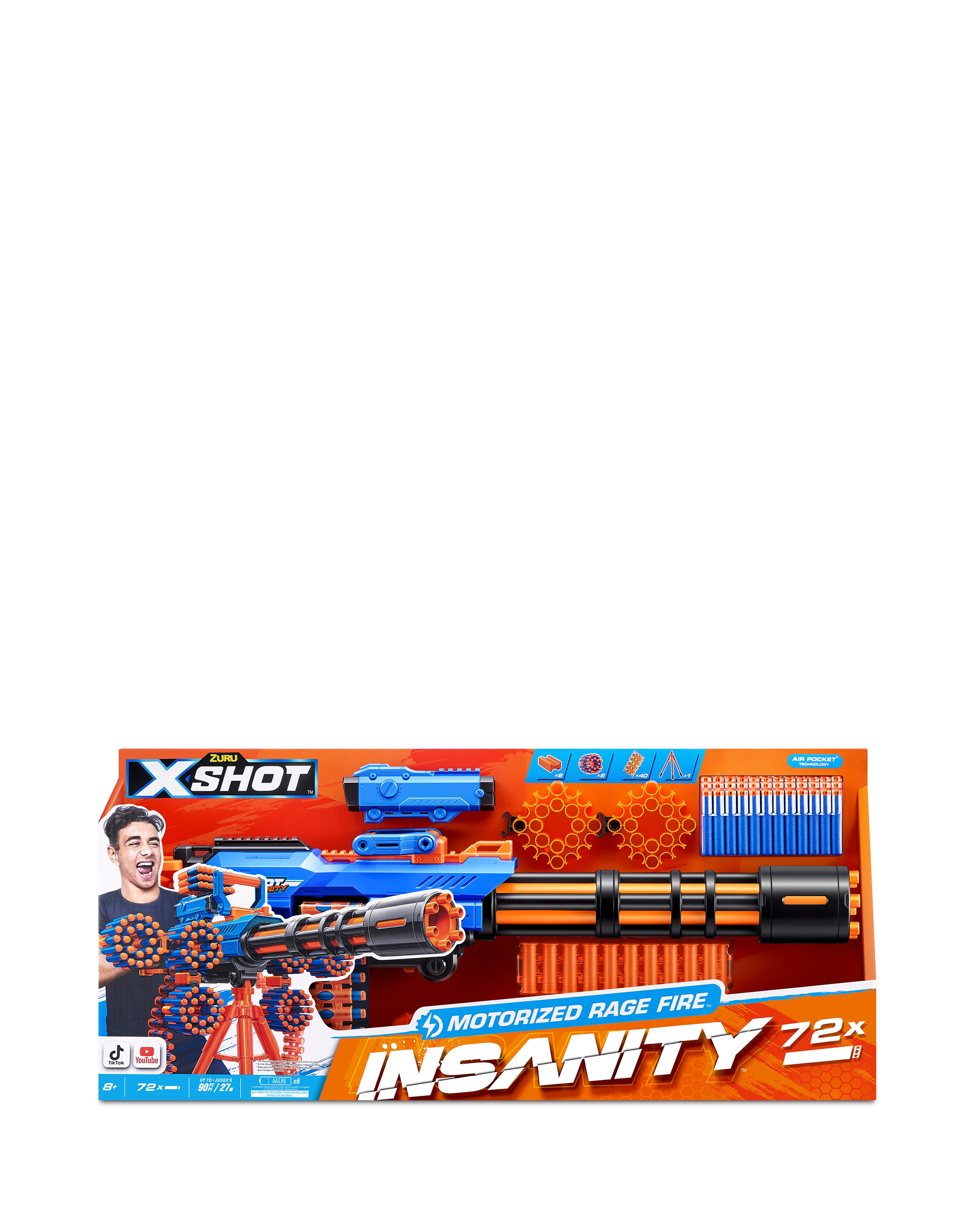 STRONG SHOT 7本セット Zuru X-Shot Insanity S1 Motorized Rage Fire Gatling Gun | JD Williams