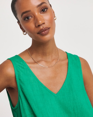 Linen V Neck Vest Top