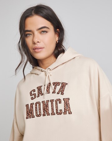 Simply Be Ecru Santa Monica Graphic Hoodie
