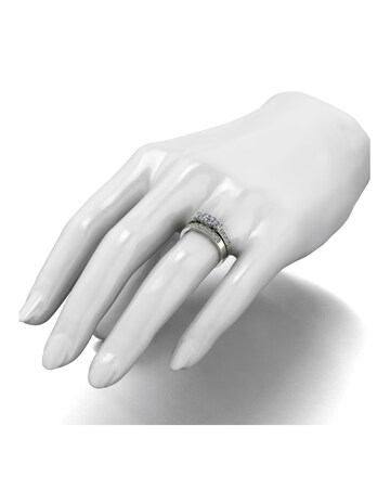 Moissanite 9CT White Gold Trilogy Ring