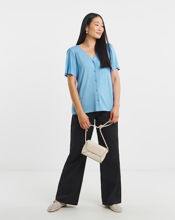 Button Front Angel Sleeve Top