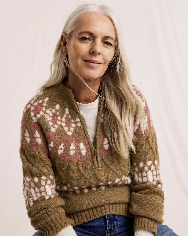 Julipa Fairisle Half Zip Jumper