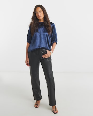 Satin Puff Sleeve Top