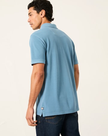 FatFace Short Sleeve Pique Polo (Regular & Tall) - Blue