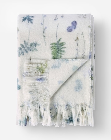 Pressed Leaf Printed Faux Mohair Throw