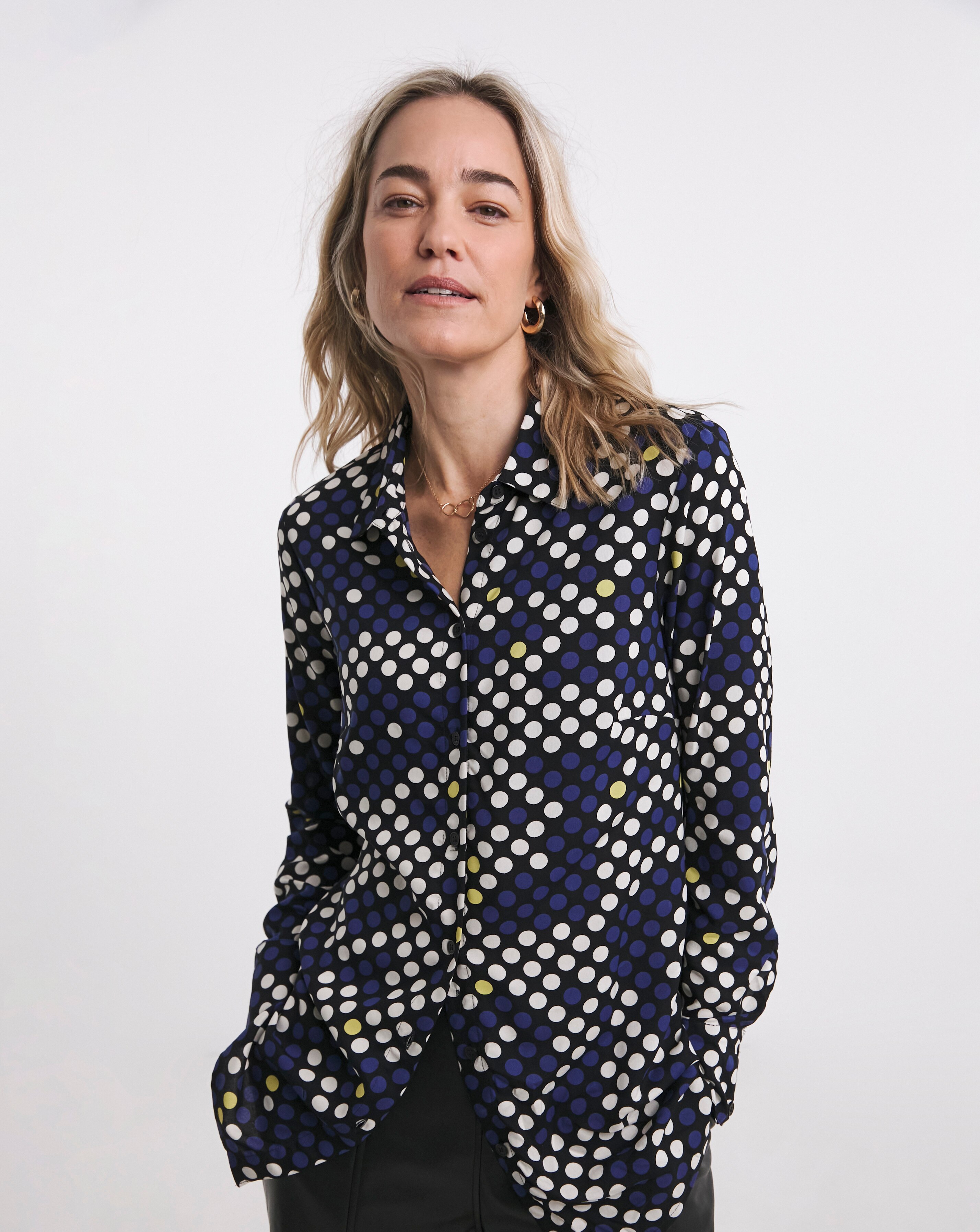 Womens Dipped Back Shirt - Spot Print