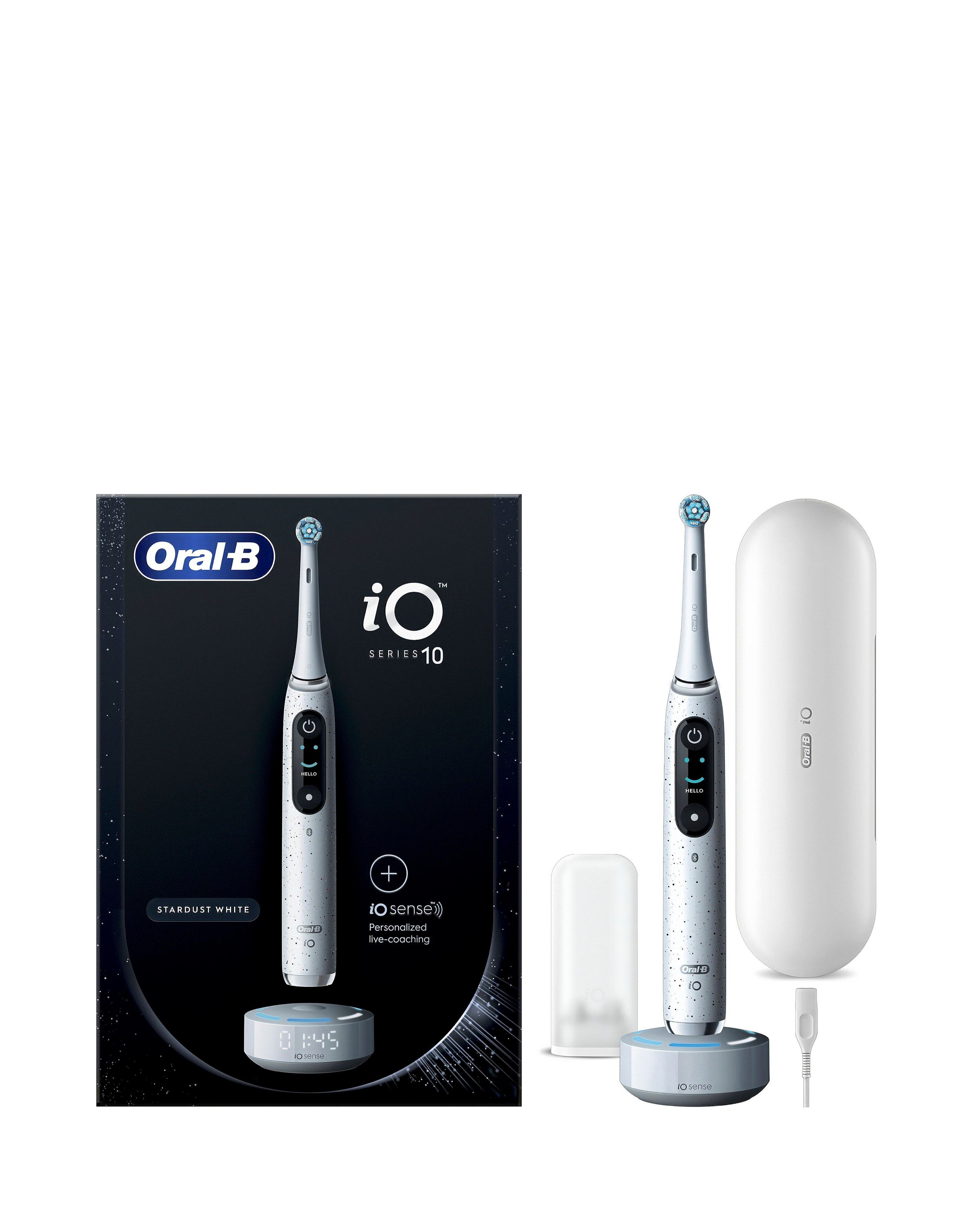 Oral-B iO10 Stardust White Electric Toothbrush + Charging Travel Case