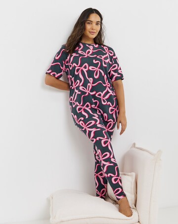 Simply Be (2 Pack) Value Legging Pyjama Sets Bow Print