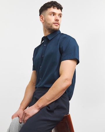 Navy Short Sleeve Formal Shirt Reg