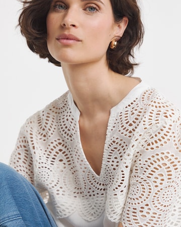 Crinkle Crochet Trim Top