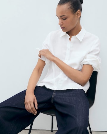 Mango White Long Sleeve Shirt