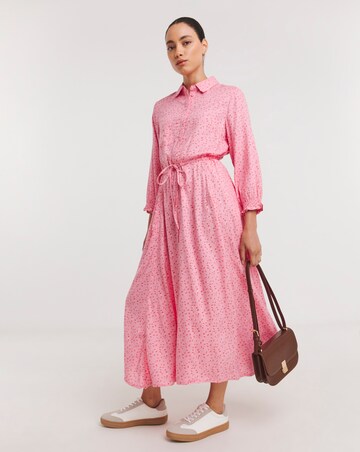 Tie Waist Midi Shirt Dress