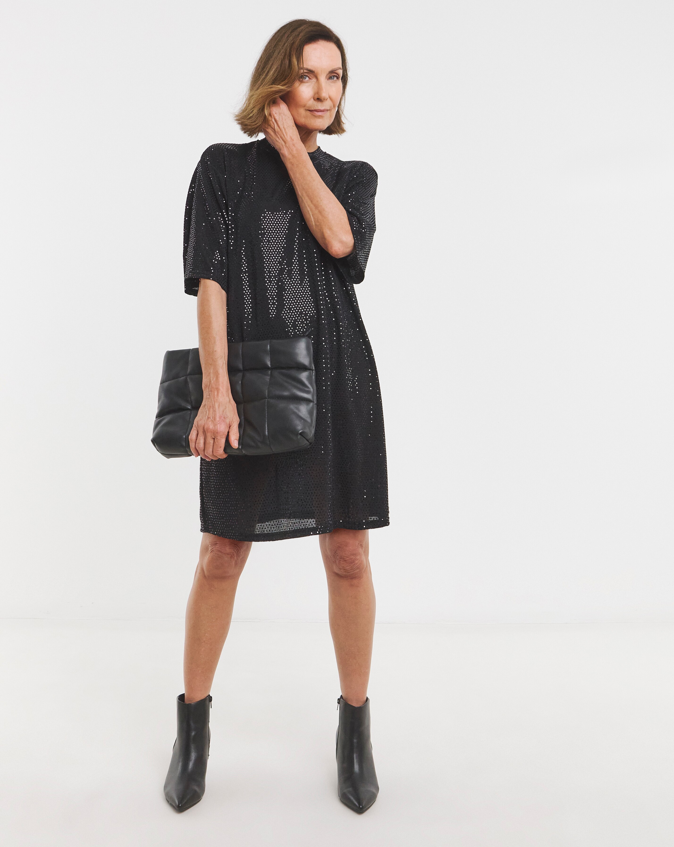 Short Sleeve Sparkle T-Shirt Dress | JD Williams