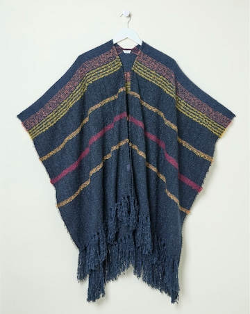 FatFace Stripe Boucle Cape
