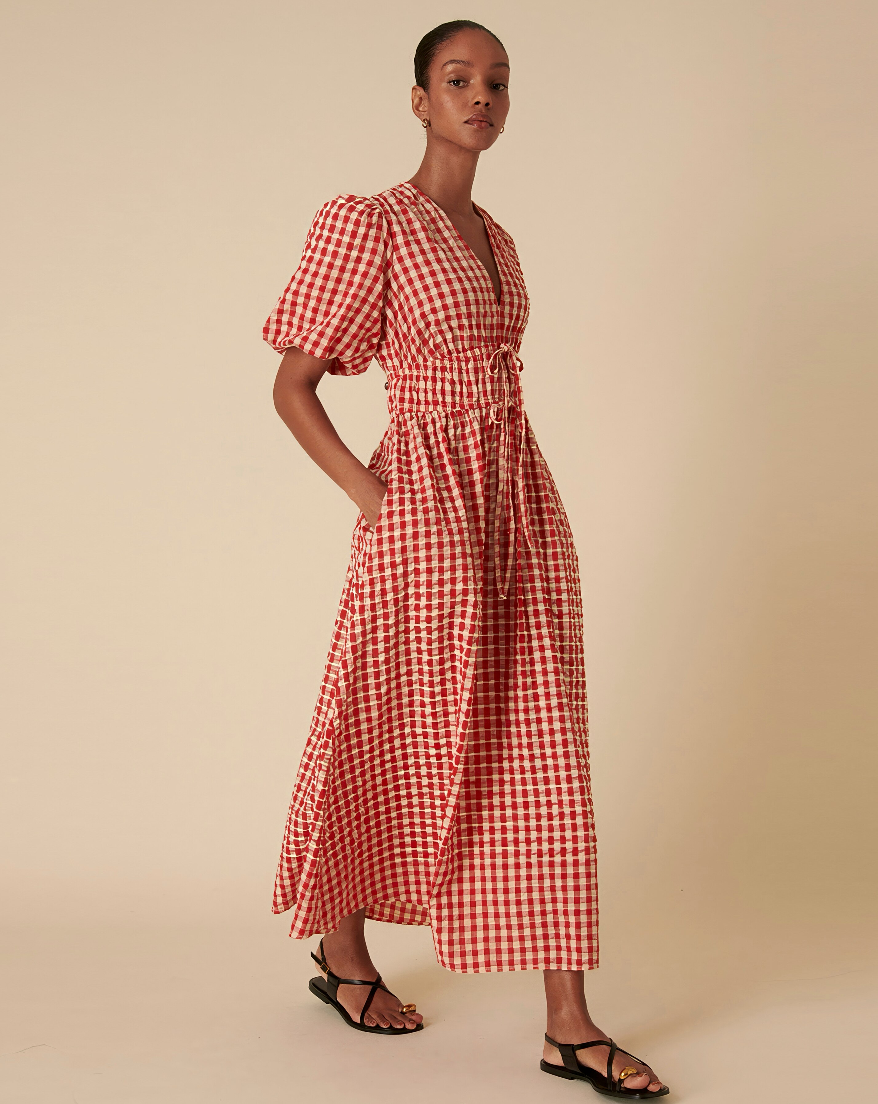 Sweet Gingham Tea Room ワンピース レッド赤 Nobody's Child Scottie Midi Dress Red Gingham | JD Williams