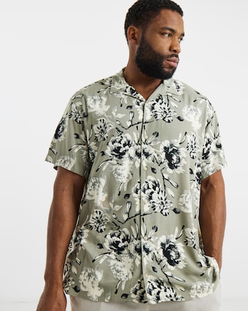 Jack & Jones Jeff Printed Resort Shirt - Green/Black