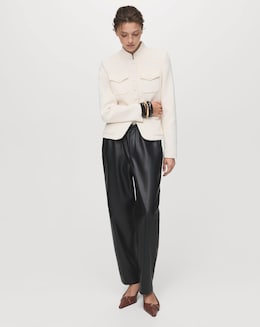Mango Faux Leather Trousers